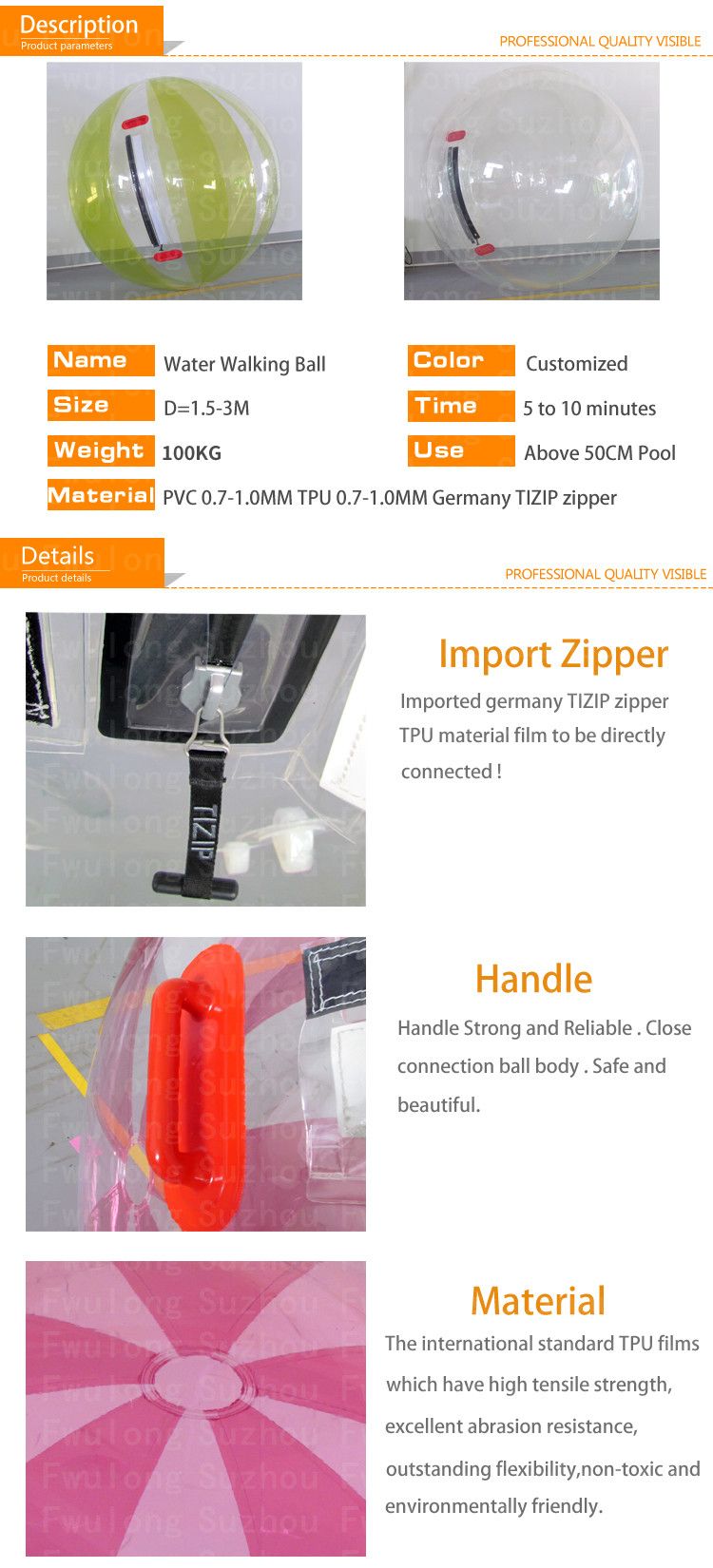 Water Walking Ball FLWB from suzhou fwulong