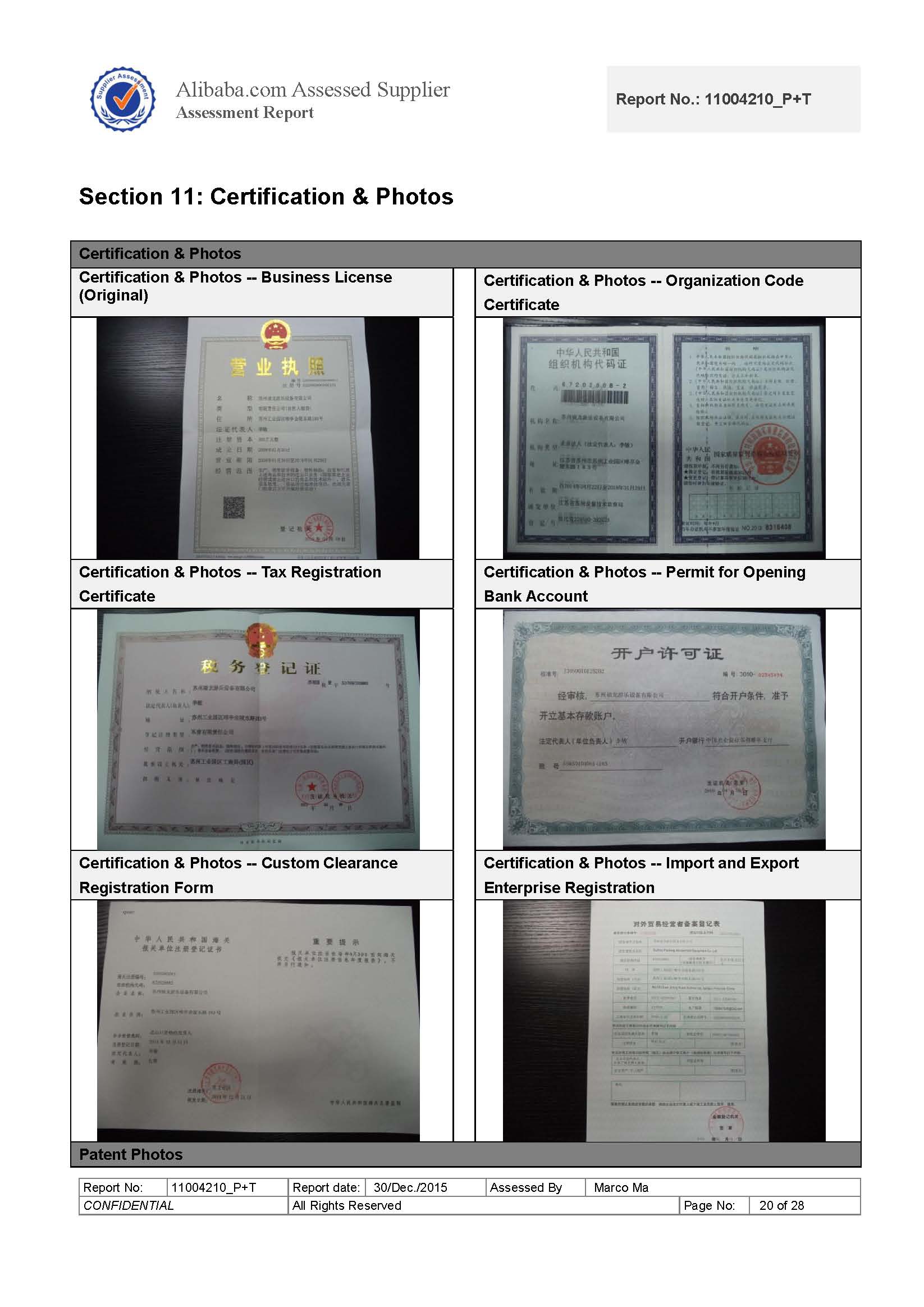 2016 Bureau Veritas Supplier Assessment Report