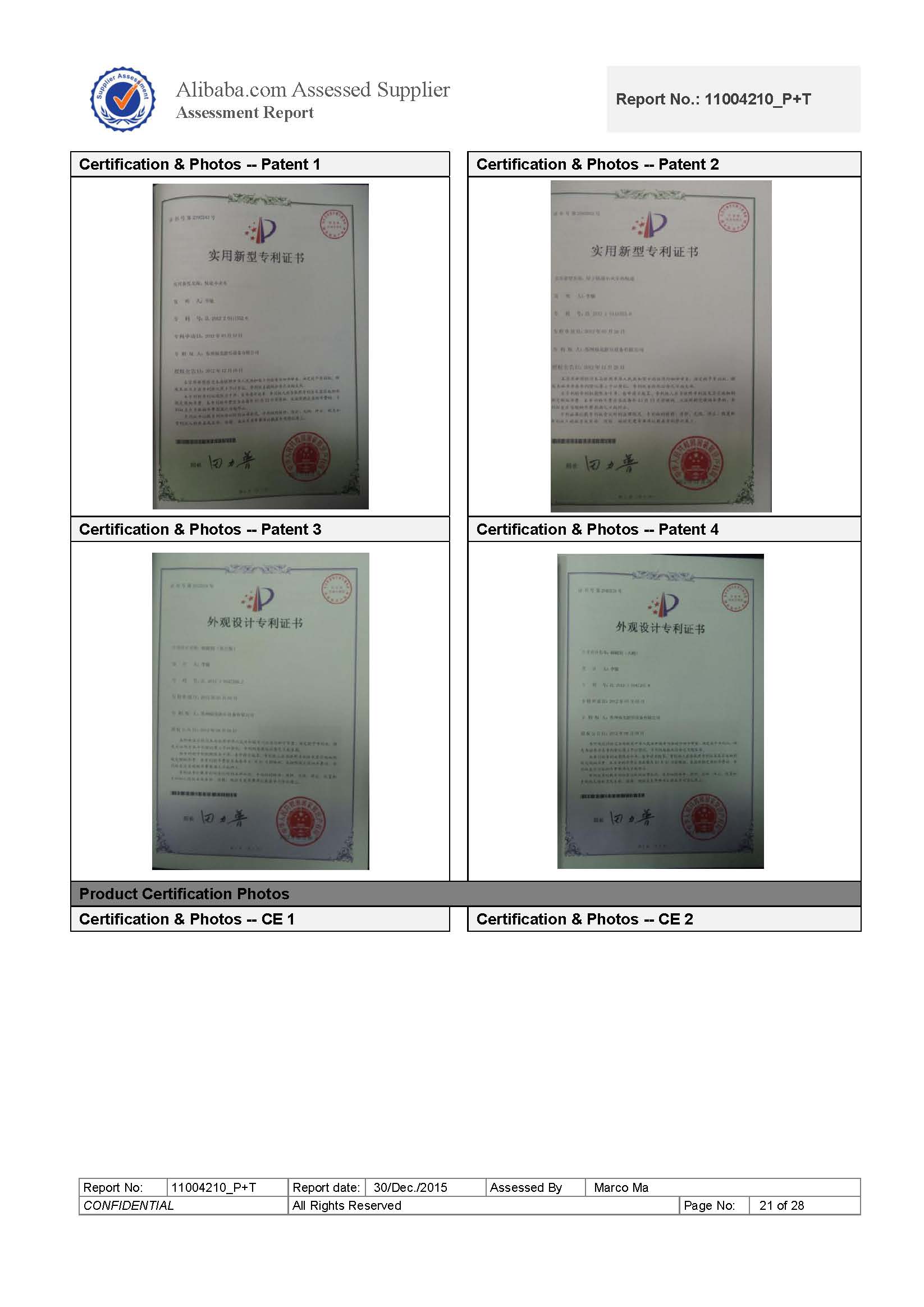 2016 Bureau Veritas Supplier Assessment Report