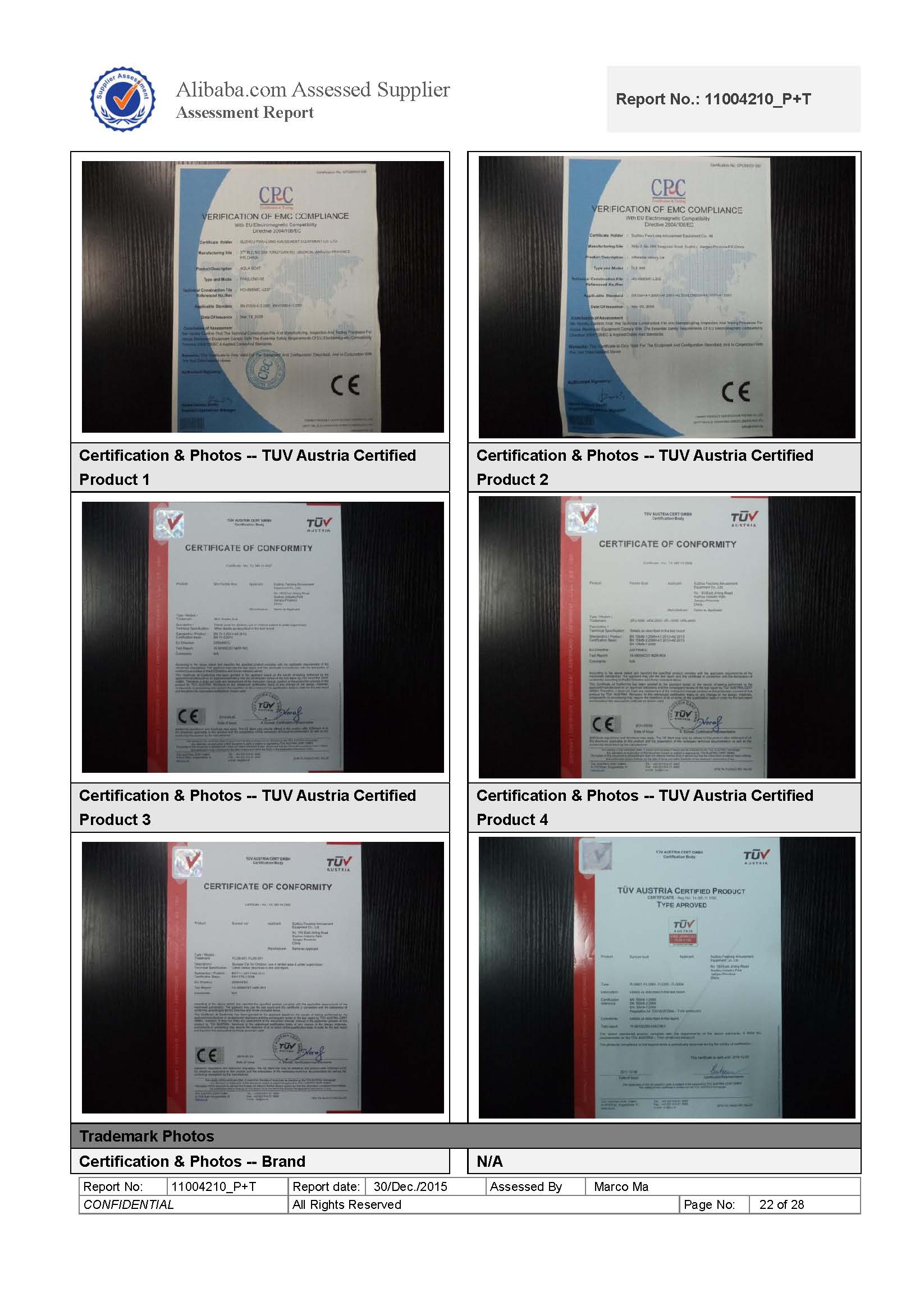 2016 Bureau Veritas Supplier Assessment Report