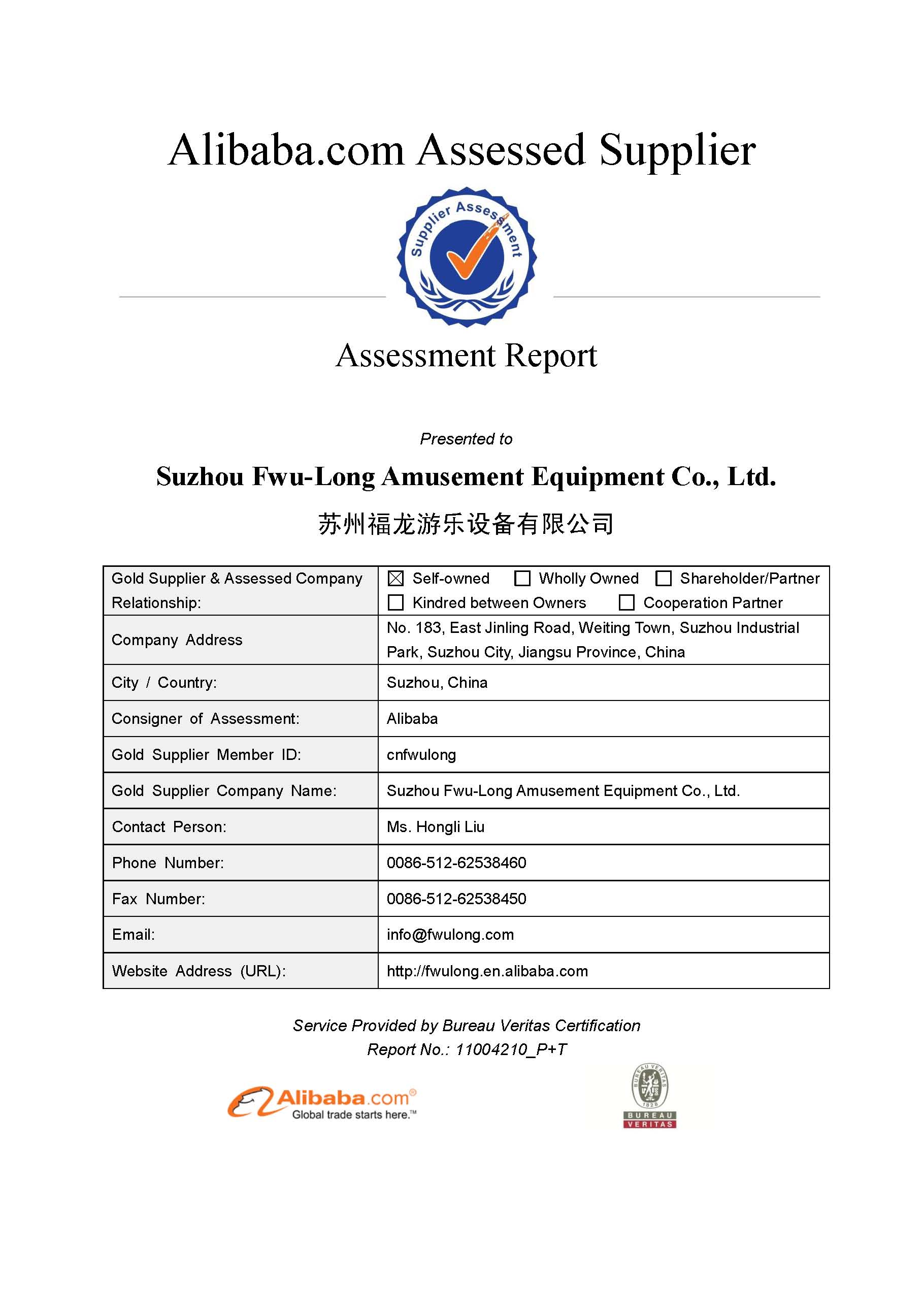 2016 Bureau Veritas Supplier Assessment Report